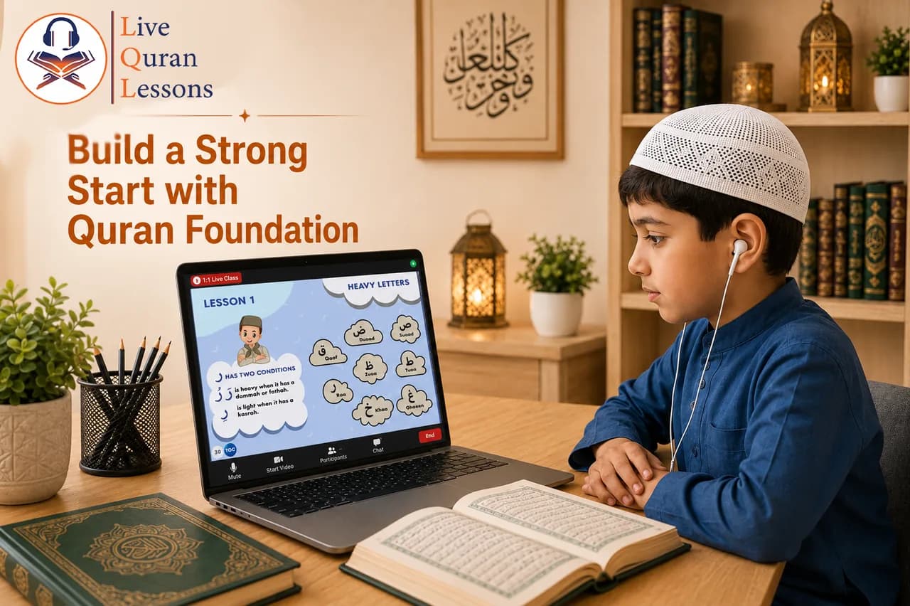 Online Qaida classes for kids learning the Arabic alphabet with a Quran teacher